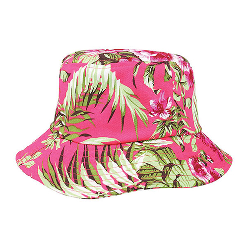 Bucket Hat - Ultra Soft Cotton Floral Print - Fuchsia - HT-7801H-FU